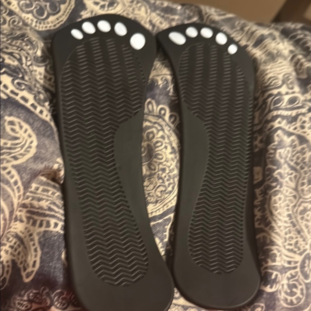 Black Shoe Insoles with White Accents